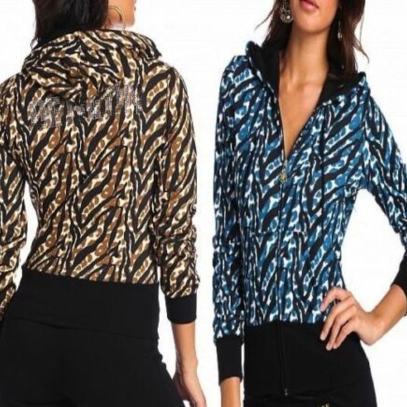 NEW DEREON Rhinestone Animal Leopard Zebra  STUD bling Hoodie 3X 22 24 PLUS SIZE - Picture 16 of 17
